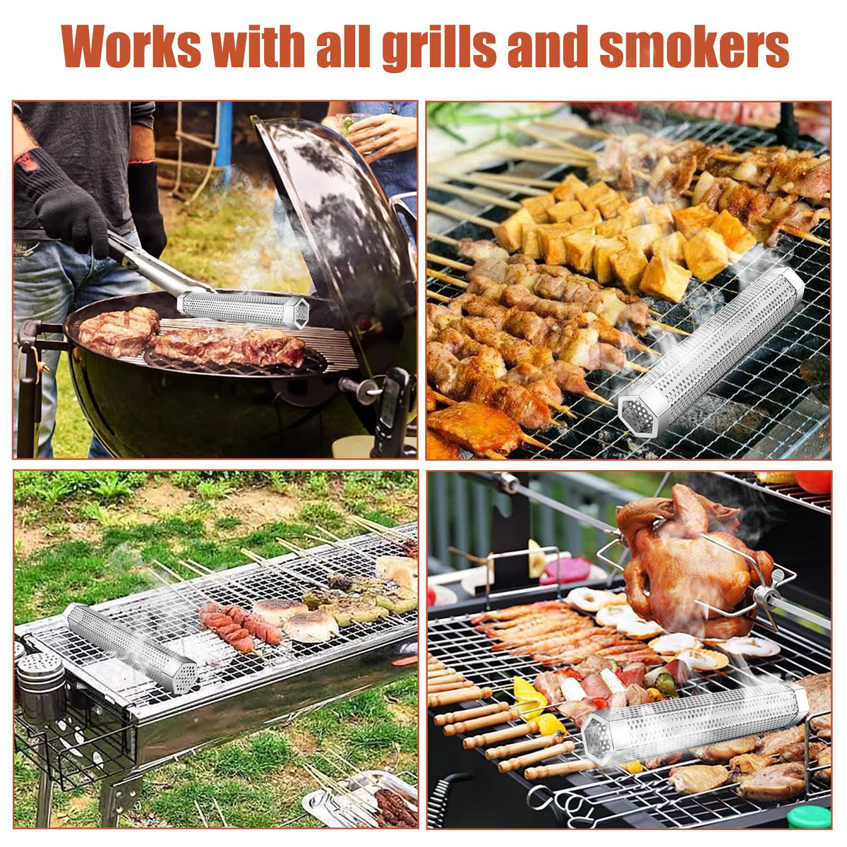 SROKIO 304 stainless steel smoker tube resists rust and heat