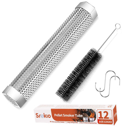 SROKIO 12in pellet smoker tube with hex design for stable smoking