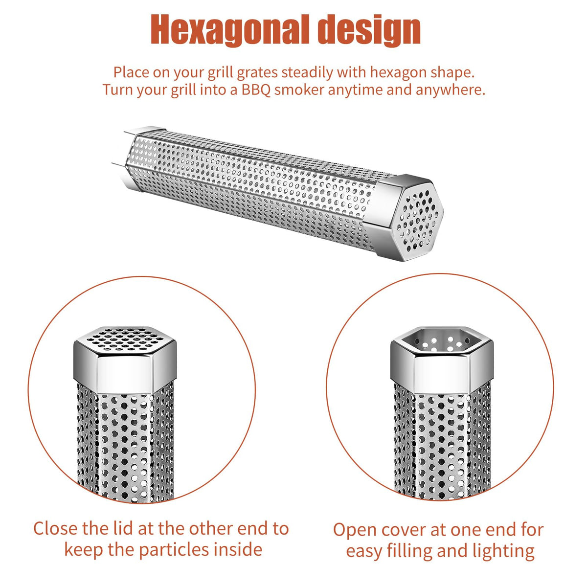SROKIO pellet tube with brush and hooks for easy cleanup