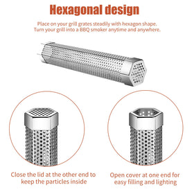 SROKIO pellet tube with brush and hooks for easy cleanup
