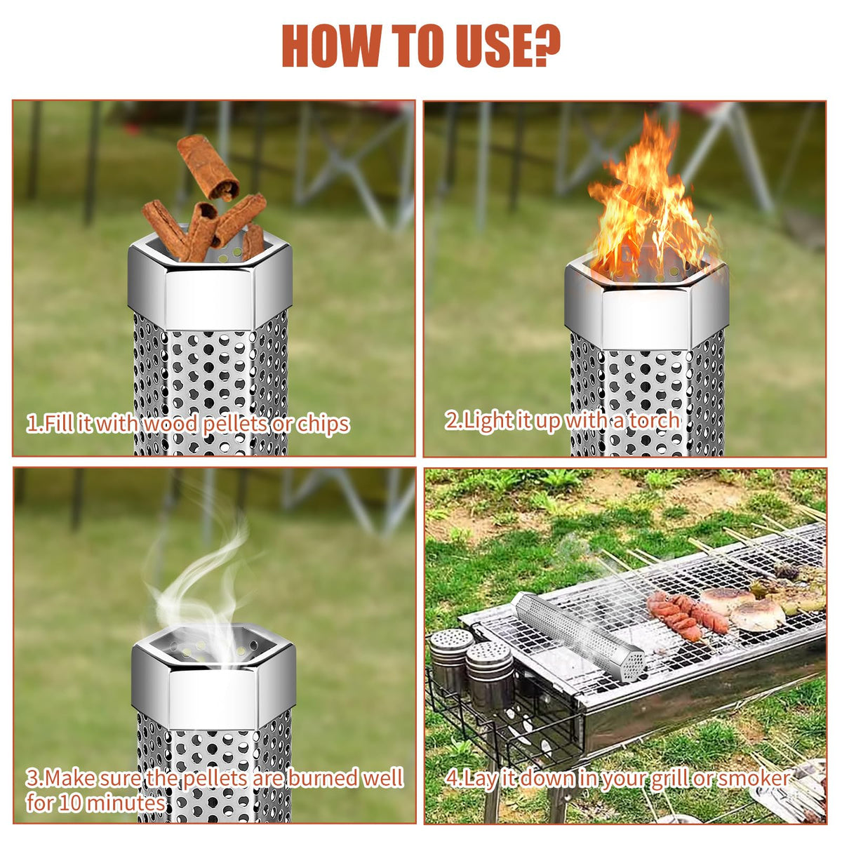SROKIO smoker tube fits all grills for versatile smoking