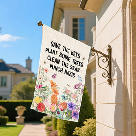 SRWNFOS Save The Bees garden flag indoors adds cheerful ambiance