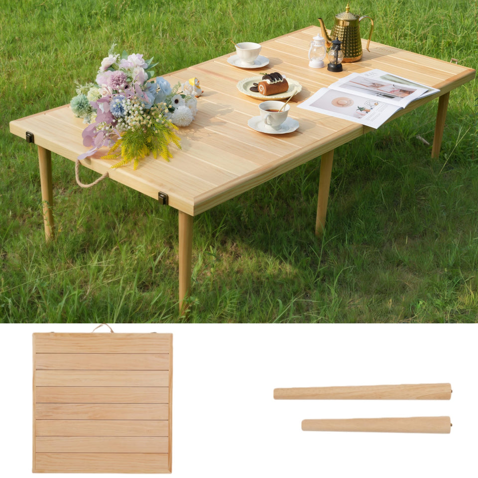 SRYBLT boho low picnic table wood tabletop 60x30 ideal for outdoor meals