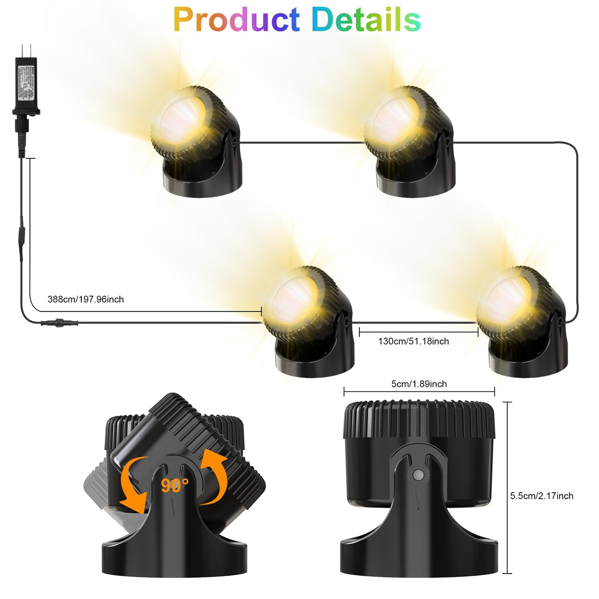 Srygery outdoor-safe lighting enhances ponds, pools, aquariums and gardens without heavy maintenance.
