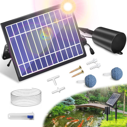 Srygery solar pond aerator front view showing wireless setup for outdoor ponds