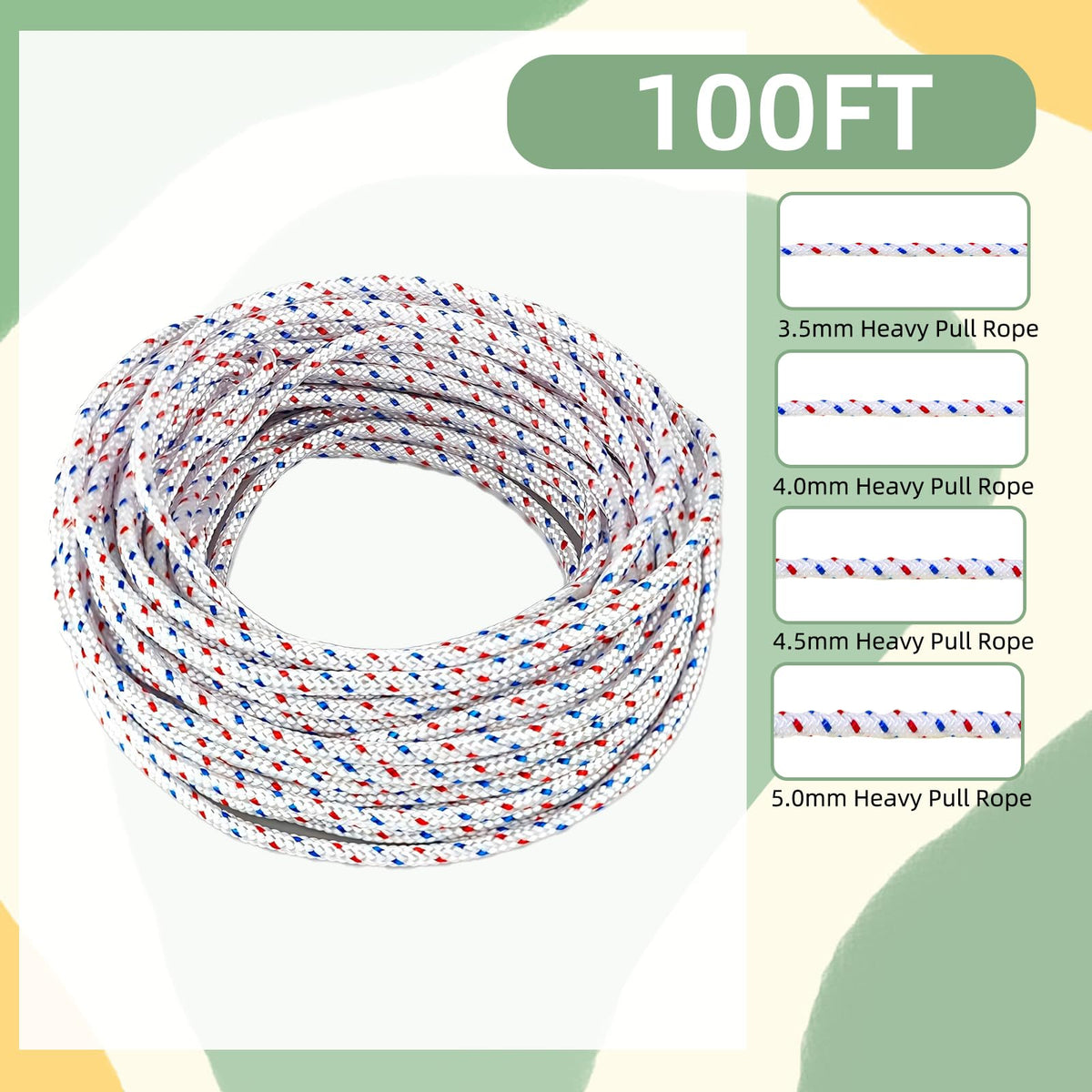 SSFOLPFEE anti-fray weather-resistant rope withstands cold starts and extended use