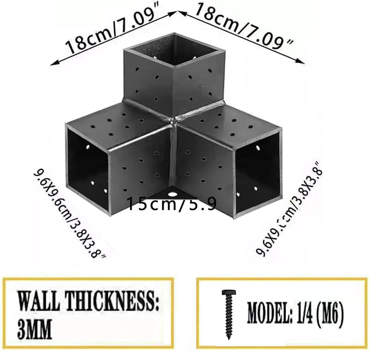 SSKFerier 3-way right-angle bracket for easy extension of wooden corners