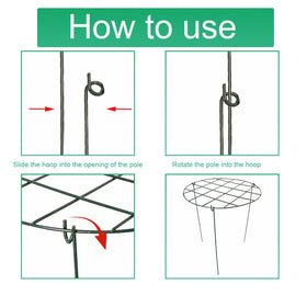 S-SNAIL-OO 14-inch grid hoop with 3x 18-inch legs supports mid-sized plants
