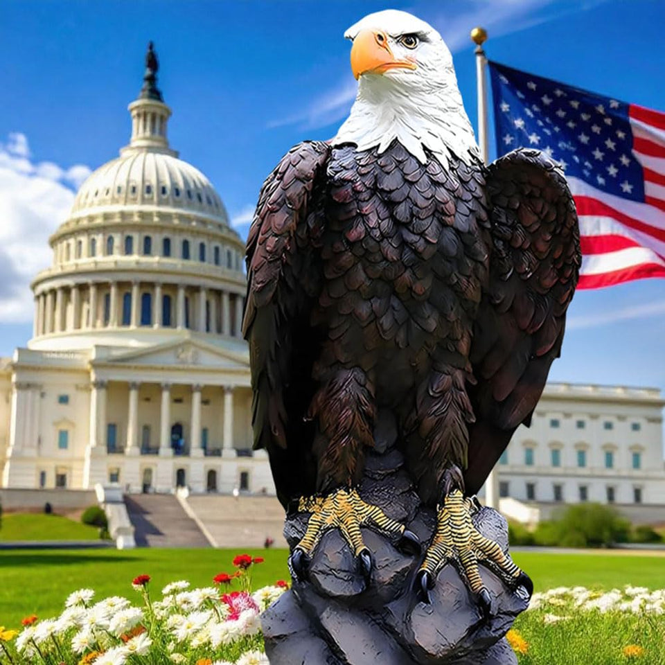 STABYLIS bald eagle statue outdoors, 24.4-inch focal point for yard decor