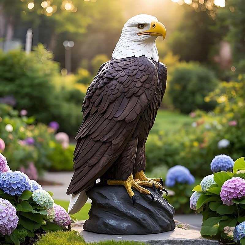 STABYLIS eagle statue in garden or patio creates dramatic focal point