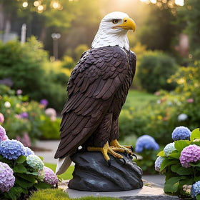 STABYLIS eagle statue in garden or patio creates dramatic focal point