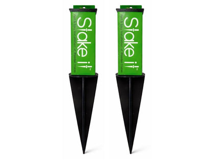 Stake It No-Dig Anchor pack shot highlighting rugged ABS durability for outdoor use.