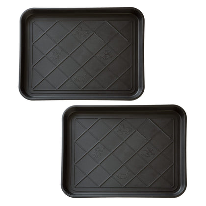 Stalwart all-weather boot tray 2-pack at entryway protects floors from water and dirt