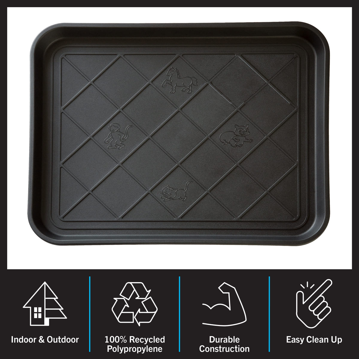 Durable black plastic construction from Stalwart stands up to daily use