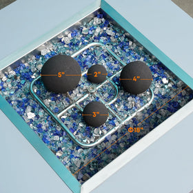 Stanbroil 3-inch ceramic balls mix adds varied texture and focal interest to the fire.