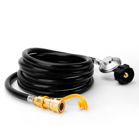 Stanbroil 12ft propane hose with brass fittings for secure Mr. Heater Big Buddy connections.