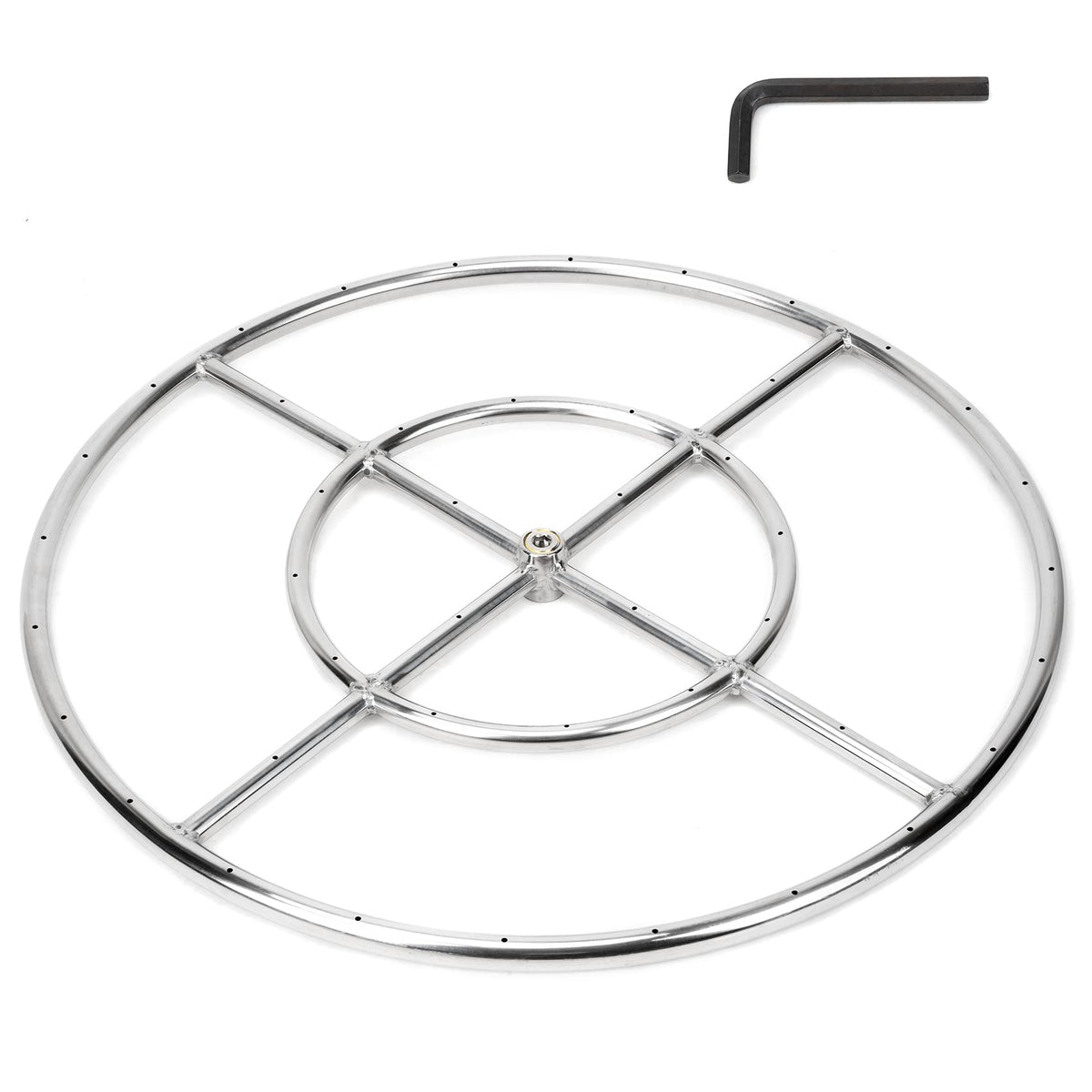 Stanbroil 24-inch round fire pit burner ring in outdoor setting for ambiance