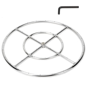 Stanbroil 24-inch round fire pit burner ring in outdoor setting for ambiance