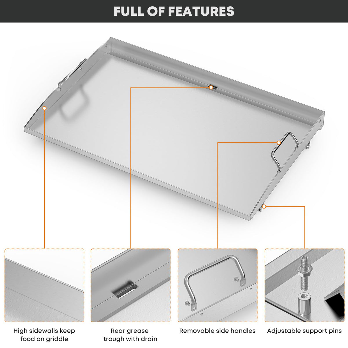 Stanbroil 28-inch griddle 2-burner fit for Blackstone griddle station.