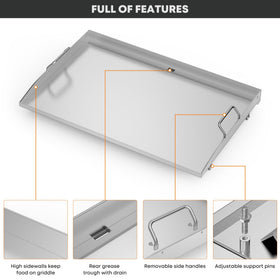 Stanbroil 28-inch griddle 2-burner fit for Blackstone griddle station.