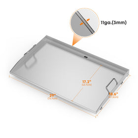 Stanbroil 28-inch griddle rear grease trough—mess containment during grilling.