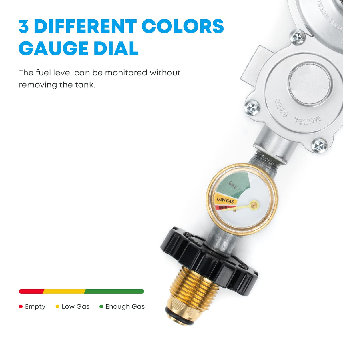Stanbroil 3/8-inch female NPT outlet enables secure gas connection.