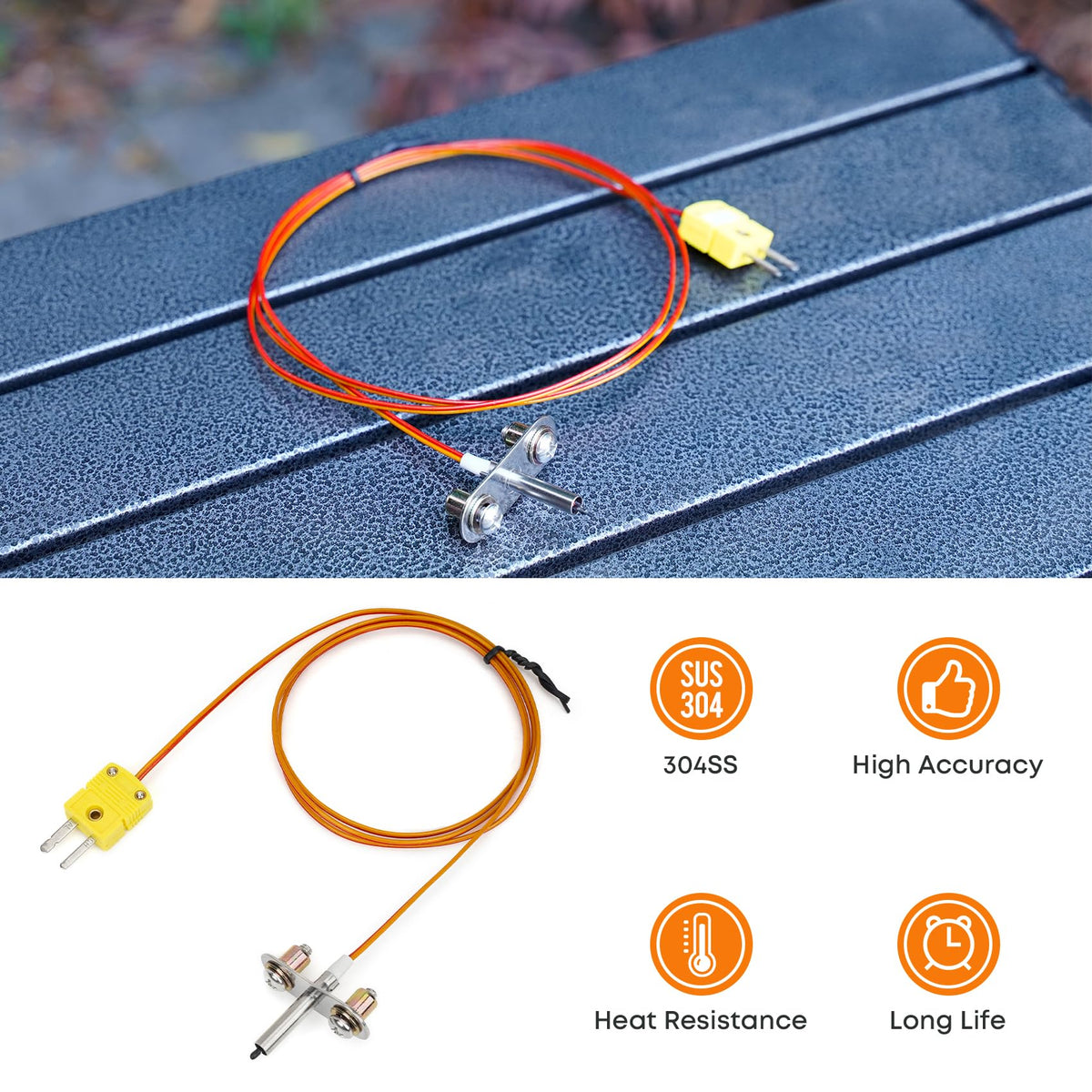 Stanbroil 304 stainless steel probe for durable high-temperature performance.