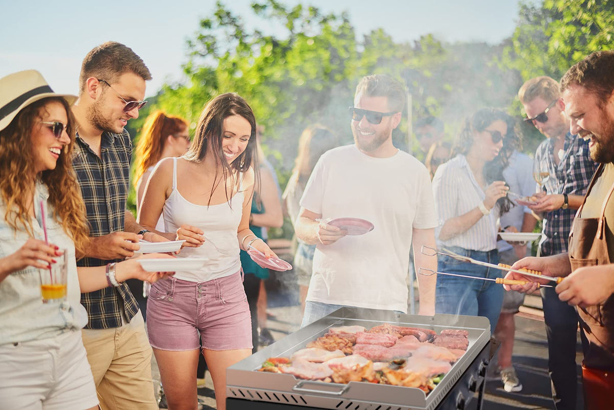 Stanbroil 4mm thick surface resists warping for heavy-duty backyard cookouts.