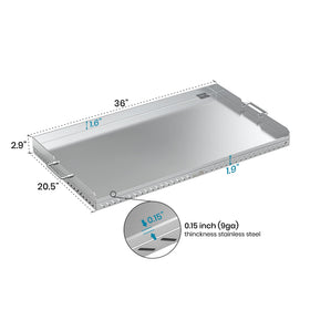 Stanbroil 36-inch griddle side view showing robust construction for durable grilling.