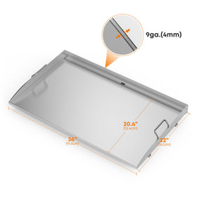 Stanbroil 36-inch griddle with stainless steel surface for durability and easy cleanup