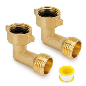 Stanbroil 90-degree brass hose elbow, two-pack for tight spaces