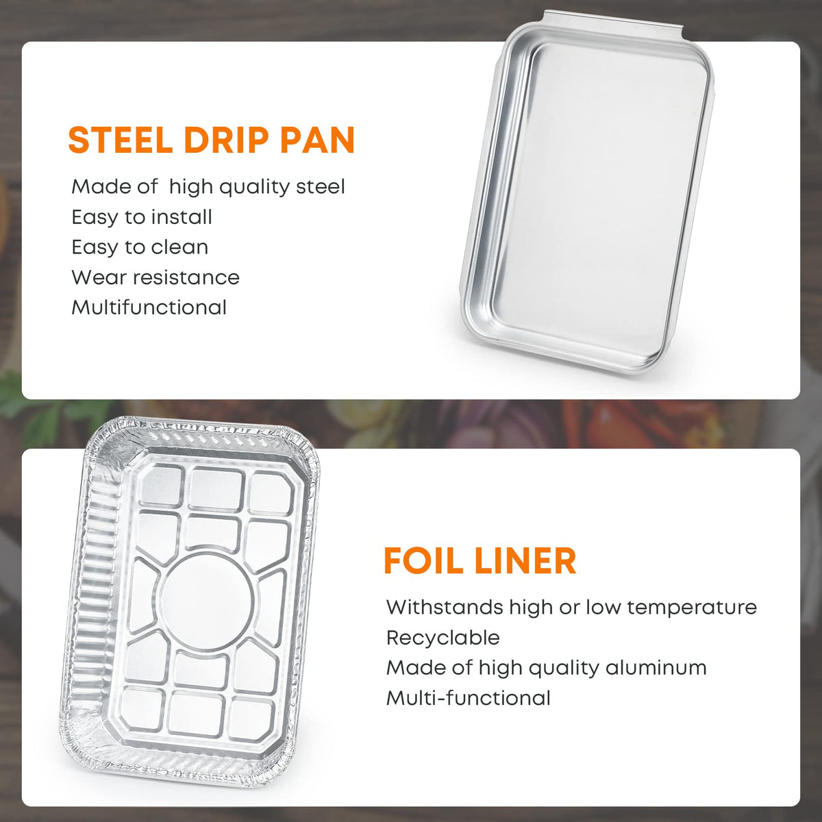 Stanbroil aluminum pan 9x6 contains grease and oil effectively