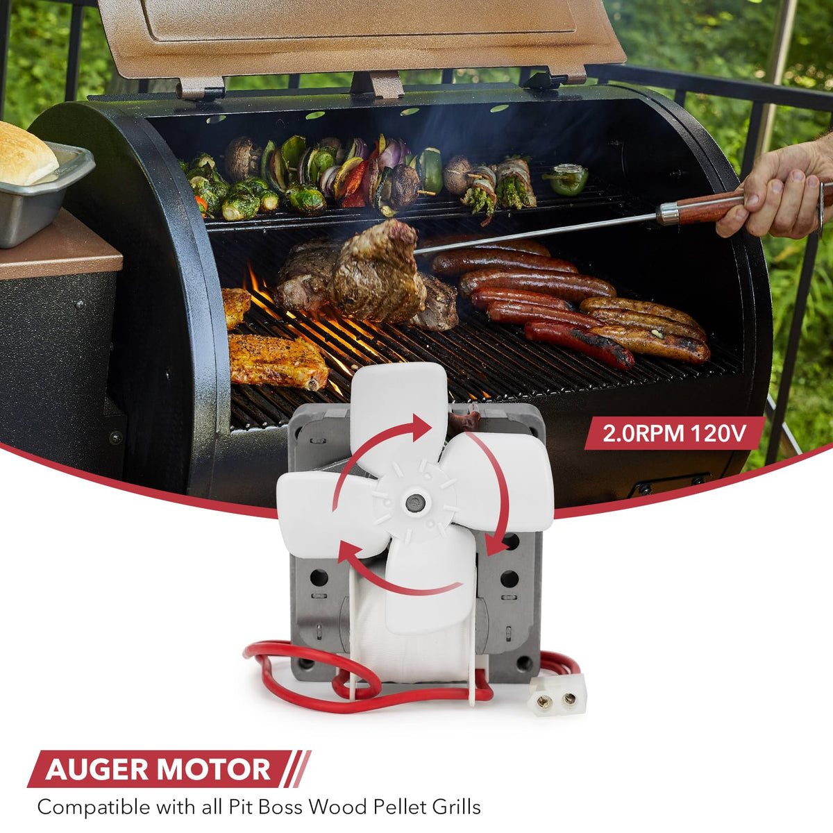Stanbroil auger motor connected to a Pit Boss grill