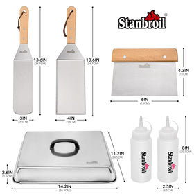 Stanbroil griddle turner in stainless steel for precise lifting and flipping