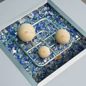 Stanbroil beige ceramic stones for outdoor fire pit assembly and aesthetic