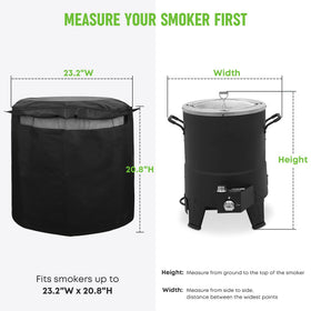 Stanbroil Big Easy fryer cover side view shields outdoor equipment.