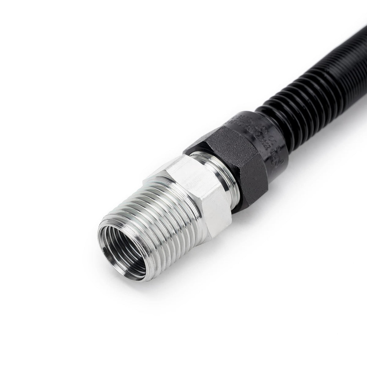 Stanbroil black-coated gas line for durable outdoor use.