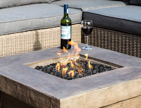 Stanbroil lava rock granules neutral base layer for logs or glass.