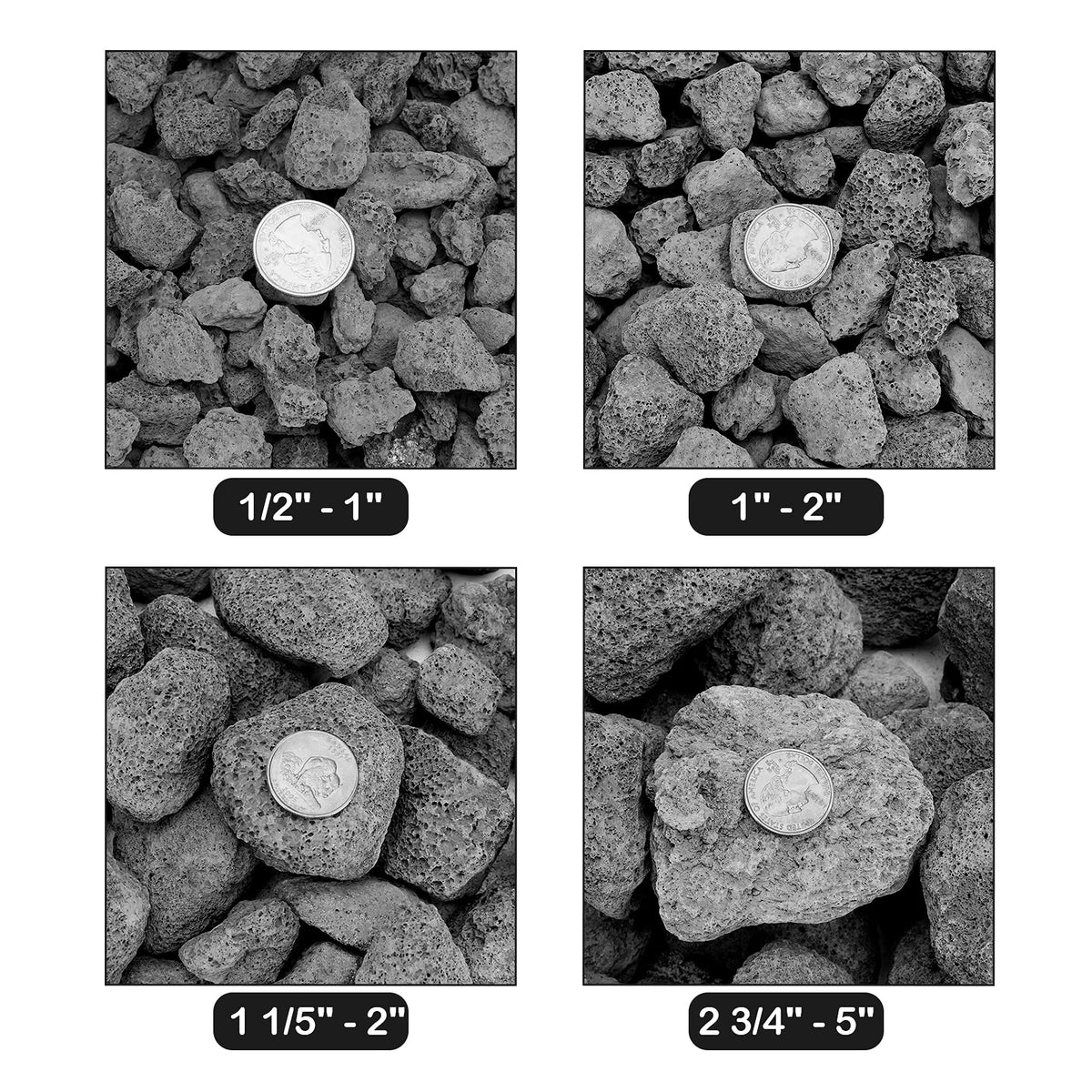 Stanbroil lava rock granules in gas log set showing heat-resistant base.