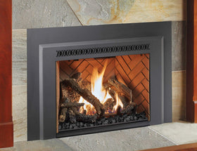 Stanbroil lava rock granules in outdoor fireplace with durable look.