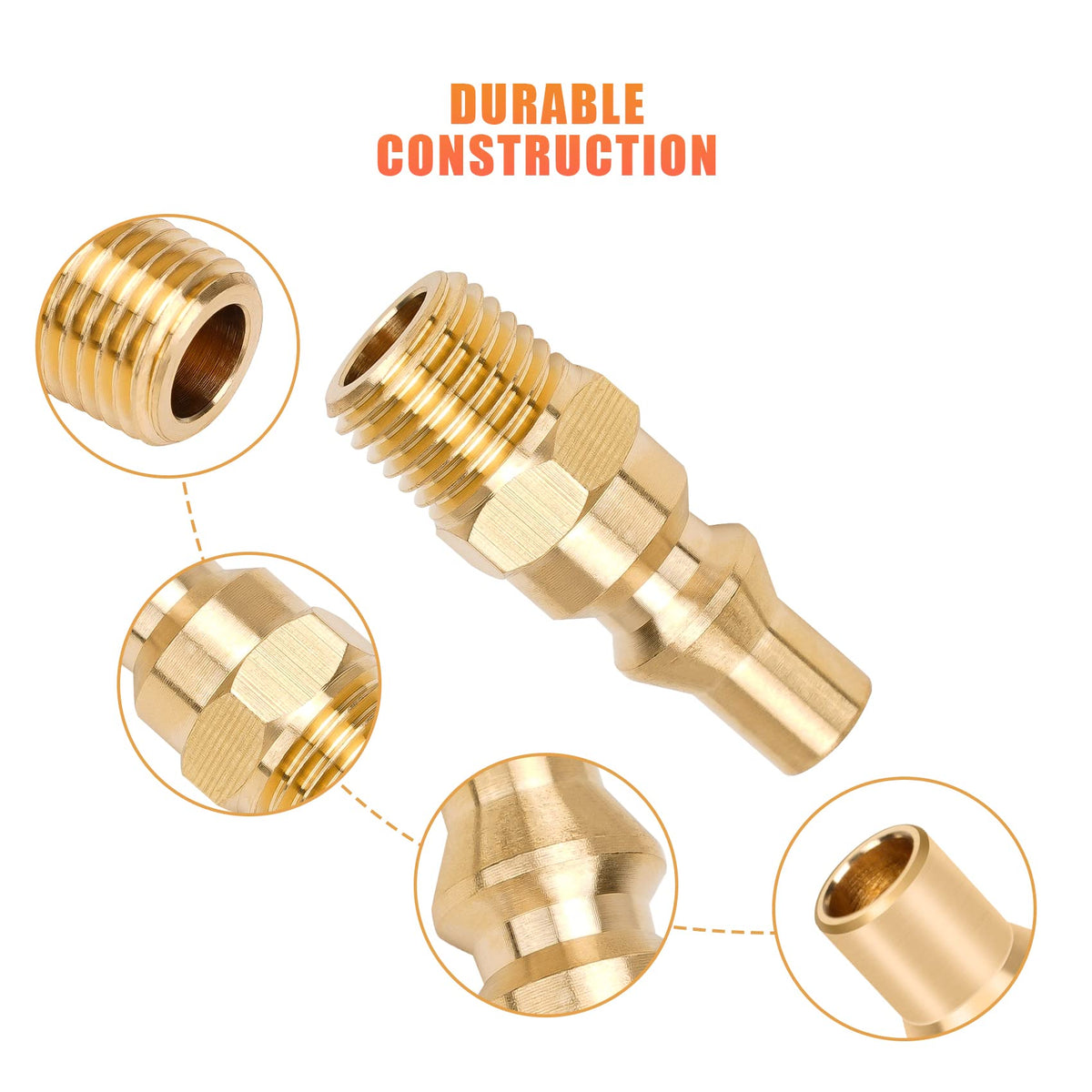 Close-up of Stanbroil brass construction highlighting durability.