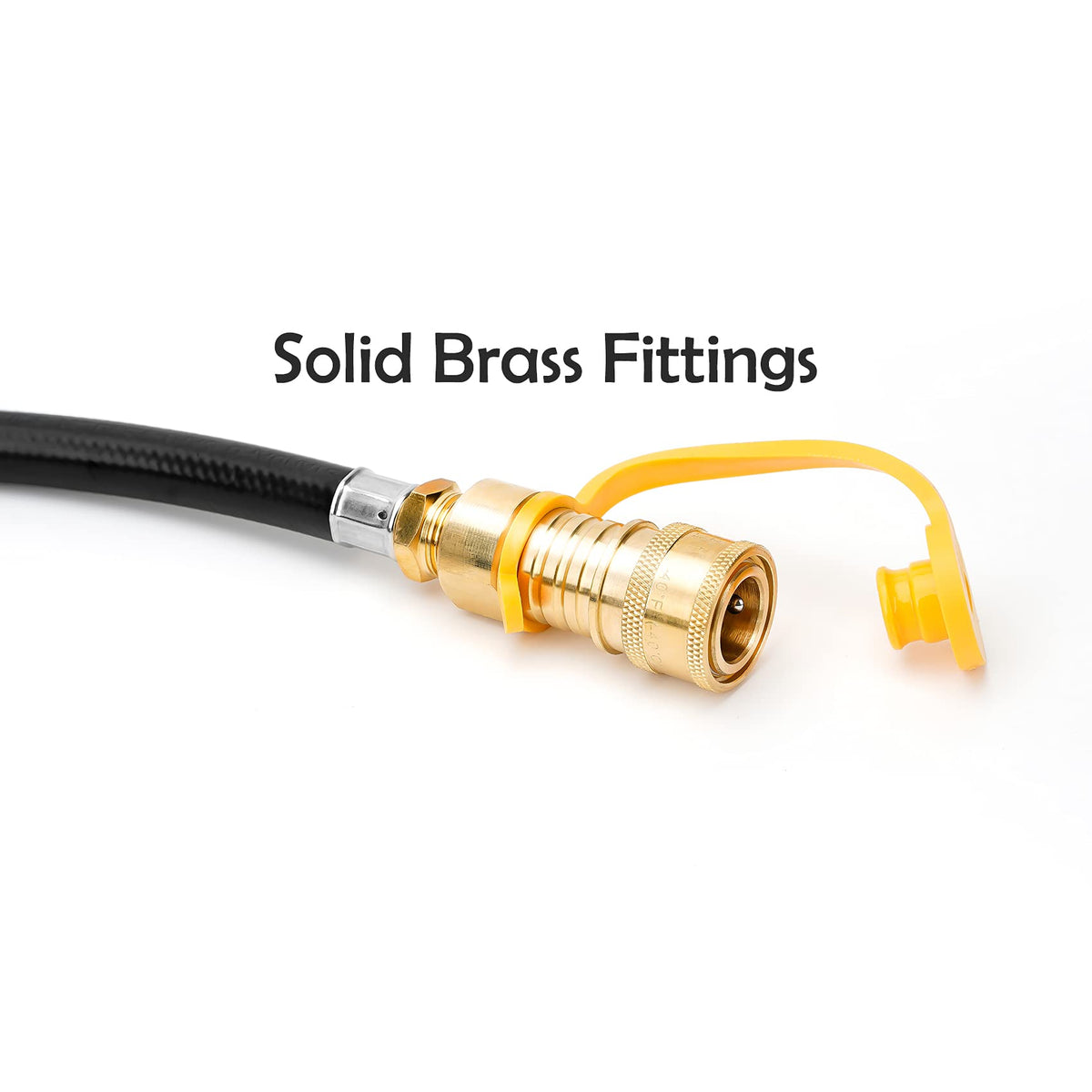 Durable brass fittings on the Stanbroil hose ensure air-tight connections.