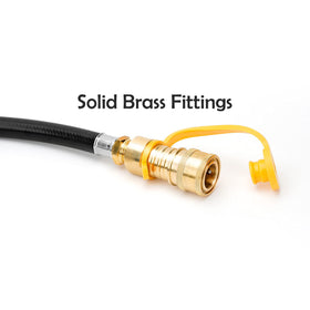 Durable brass fittings on the Stanbroil hose ensure air-tight connections.