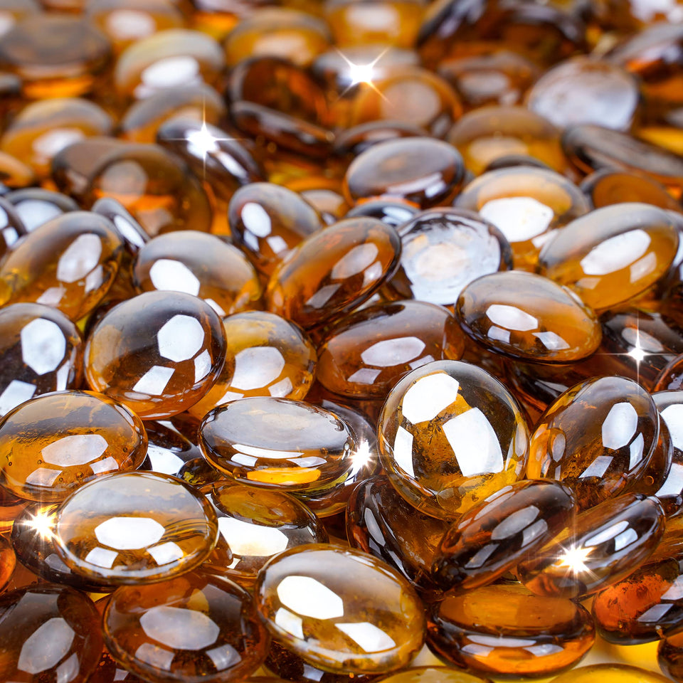 Stanbroil caramel luster fire glass drops in a bottle for durable color