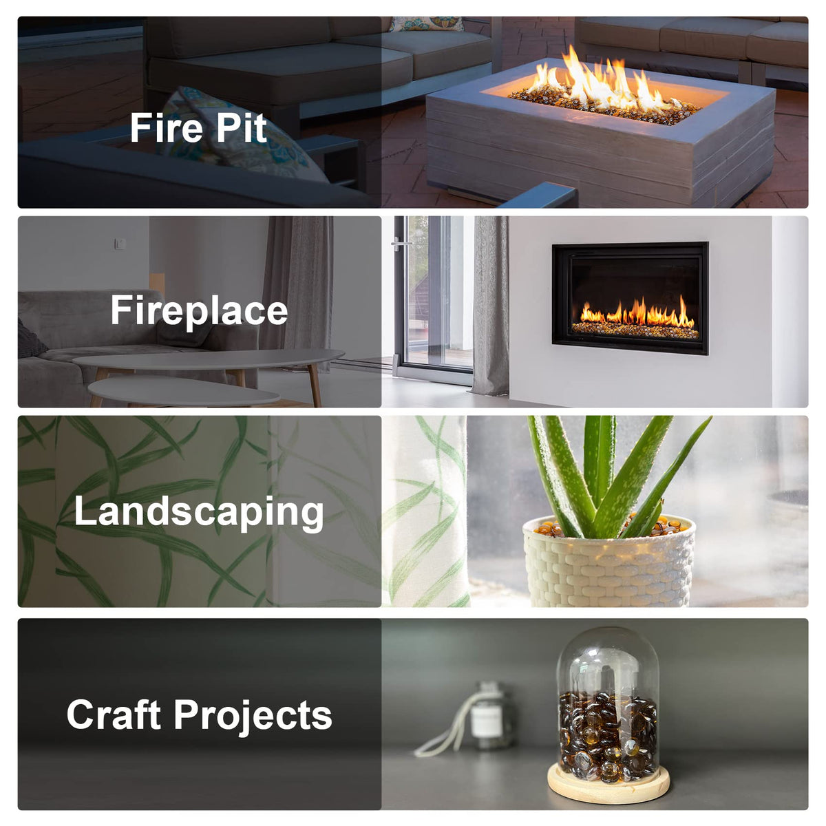 Stanbroil fire glass drops enhancing landscaping with heat-safe sparkle