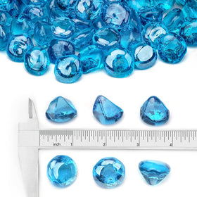 Stanbroil Caribbean Blue Luster glass diamonds, 1/2-inch close-up showing jewel-like color.