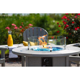 Stanbroil 1/2-inch fire glass drops used with gas log setup in Caribbean Blue Luster