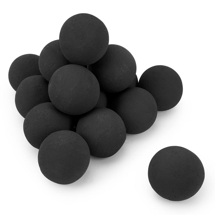 Stanbroil ceramic balls 3-inch round fire stones in a fire pit delivering clean burn and even flame