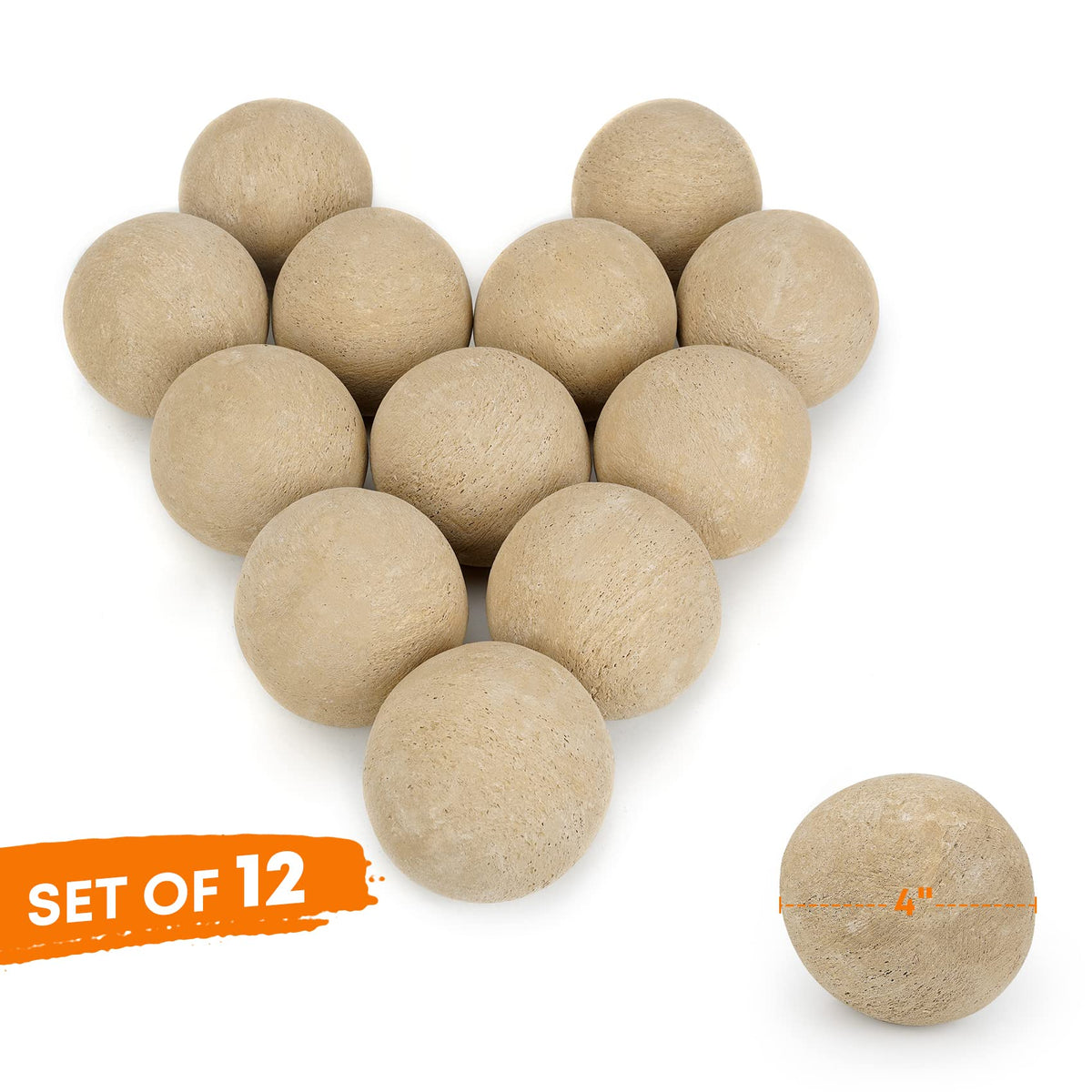 Stanbroil beige ceramic balls in a fire bowl displaying clean burn appearance