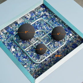 Stanbroil ceramic balls used as base layer under fire glass in a pit